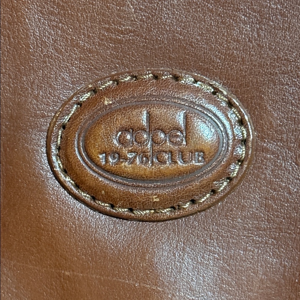 Adpel Vintage Distressed Cognac Brown Leather Briefcase - Picture 2 of 16